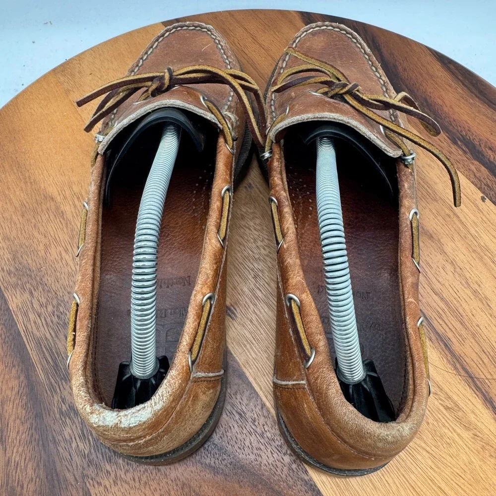 Allen Edmonds Northland Brown Leather Boat Shoes Mens Size 8.5 Handmade